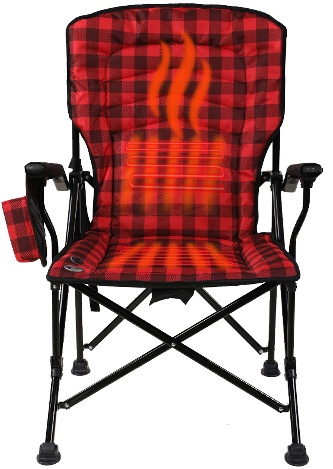 Kuma Outdoor Gear Switchback Heated Chair with Power Bank Red Plaid/Black