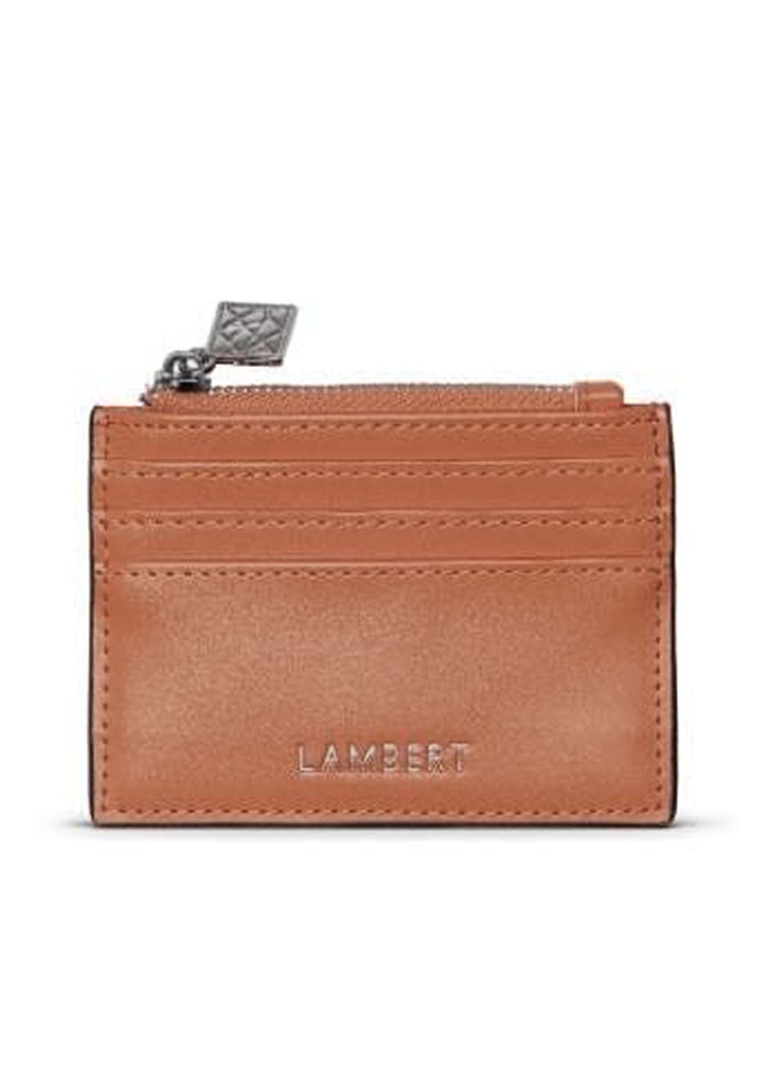 Lambert Women&#39;s Cassie Vegan Leather Card Holder Affogato Pebble