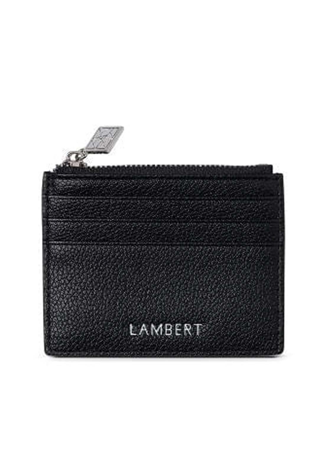 Lambert Women&#39;s Cassie Vegan Leather Card Holder Black Pebble