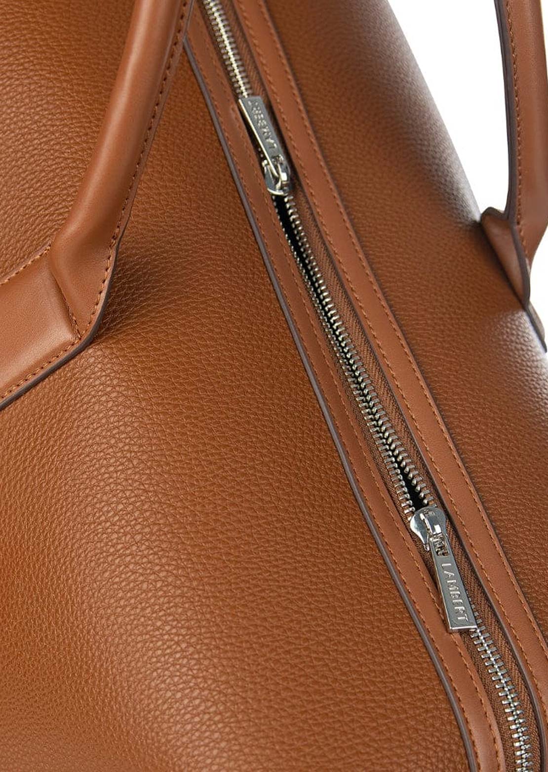 Lambert Women&#39;s June Vegan Leather Travel Tote Bag Affogato Pebble