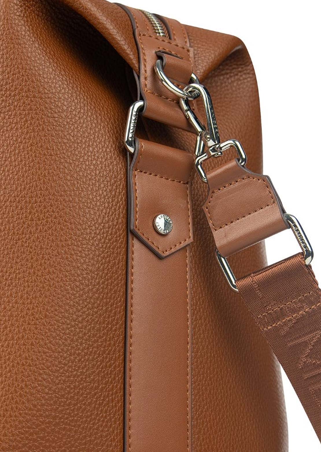 Lambert Women&#39;s June Vegan Leather Travel Tote Bag Affogato Pebble