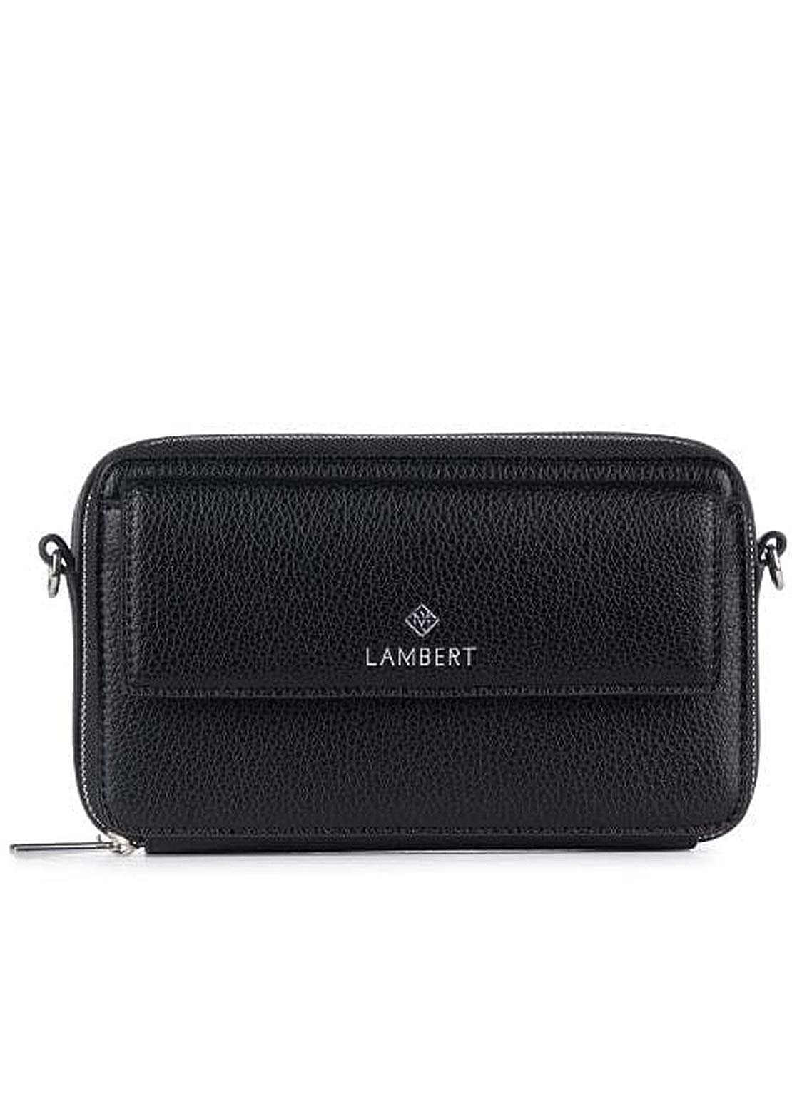 Lambert Women&#39;s Maddie Vegan Leather Reversible Handbag Black Pebble