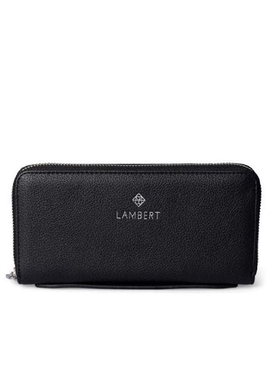 Lambert Women&#39;s Meli Vegan Leather Wallet Black Pebble