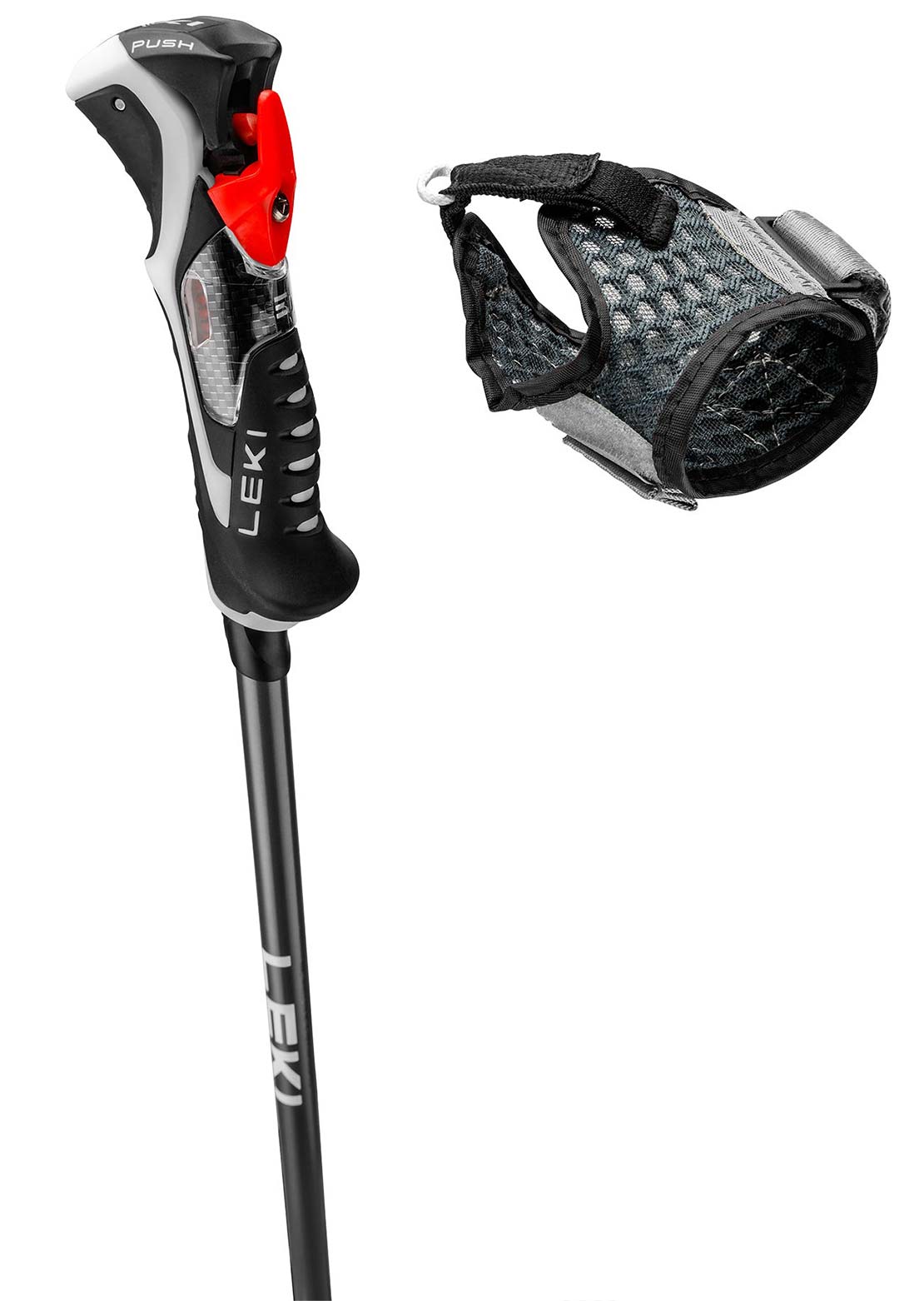 Leki Unisex Carbon 14 3D Ski Poles Black/Red