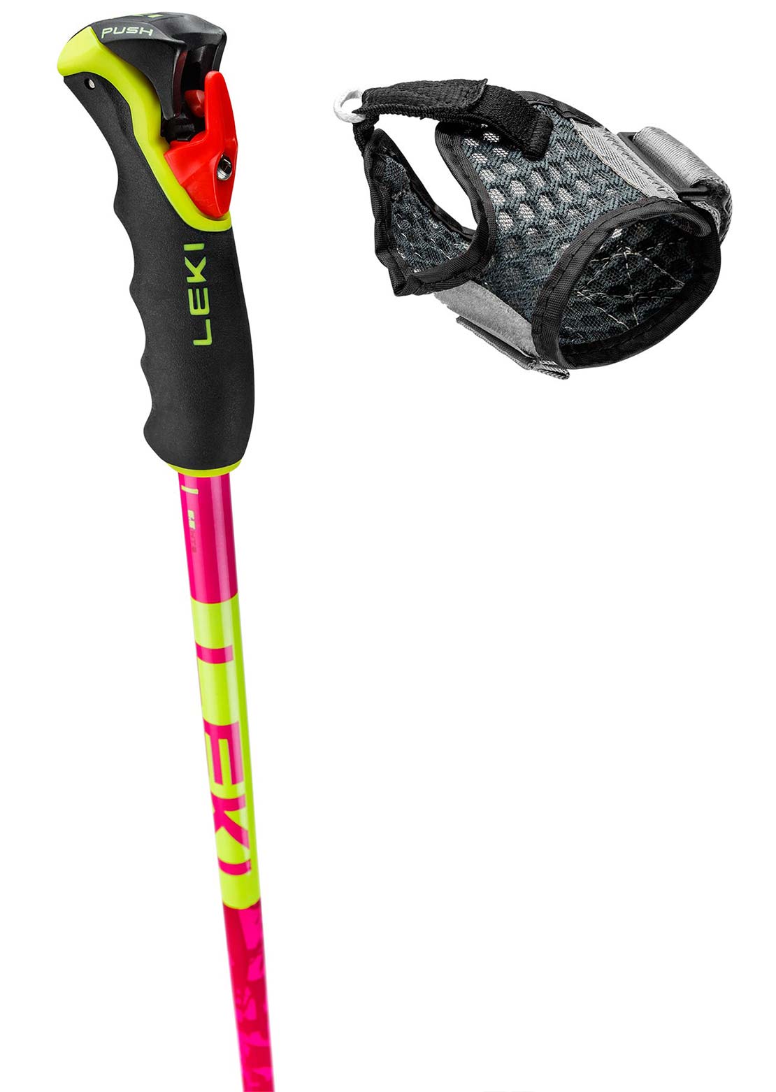 Leki Unisex Spitfire Vario 3D Ski Poles Neon Magenta/Yellow