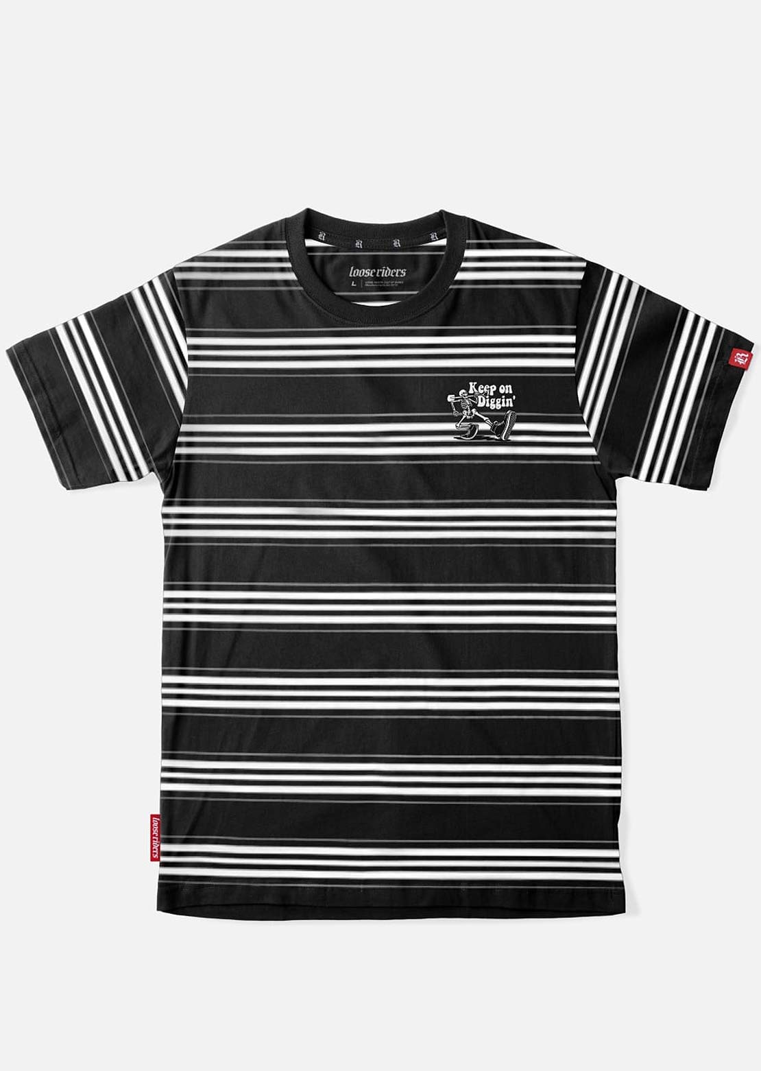 Loose Riders Unisex Keep On Diggin Striped T-Shirt