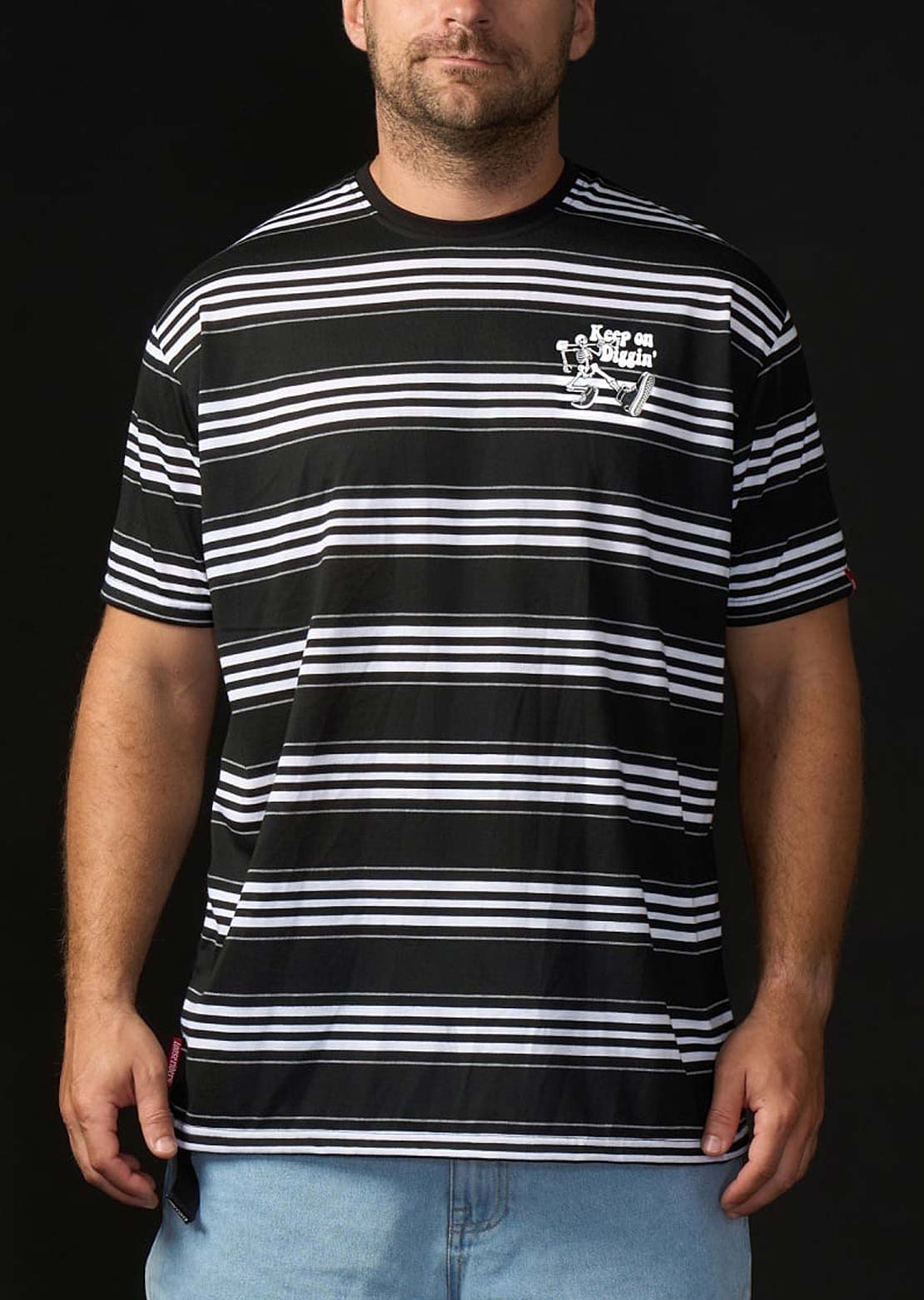 Loose Riders Unisex Keep On Diggin Striped T-Shirt