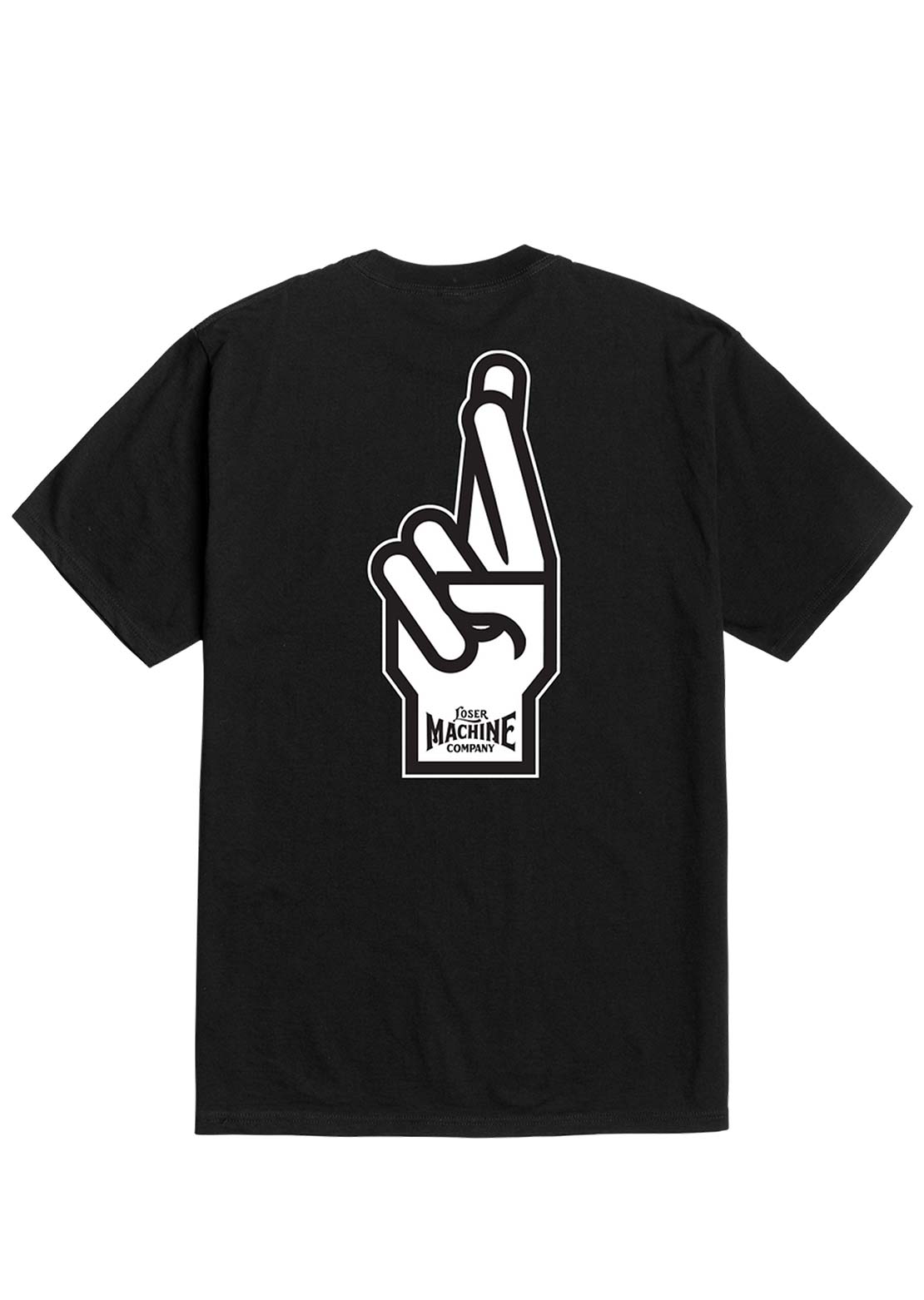 Loser Machine Men's Good Luck Fingers T-Shirt Black