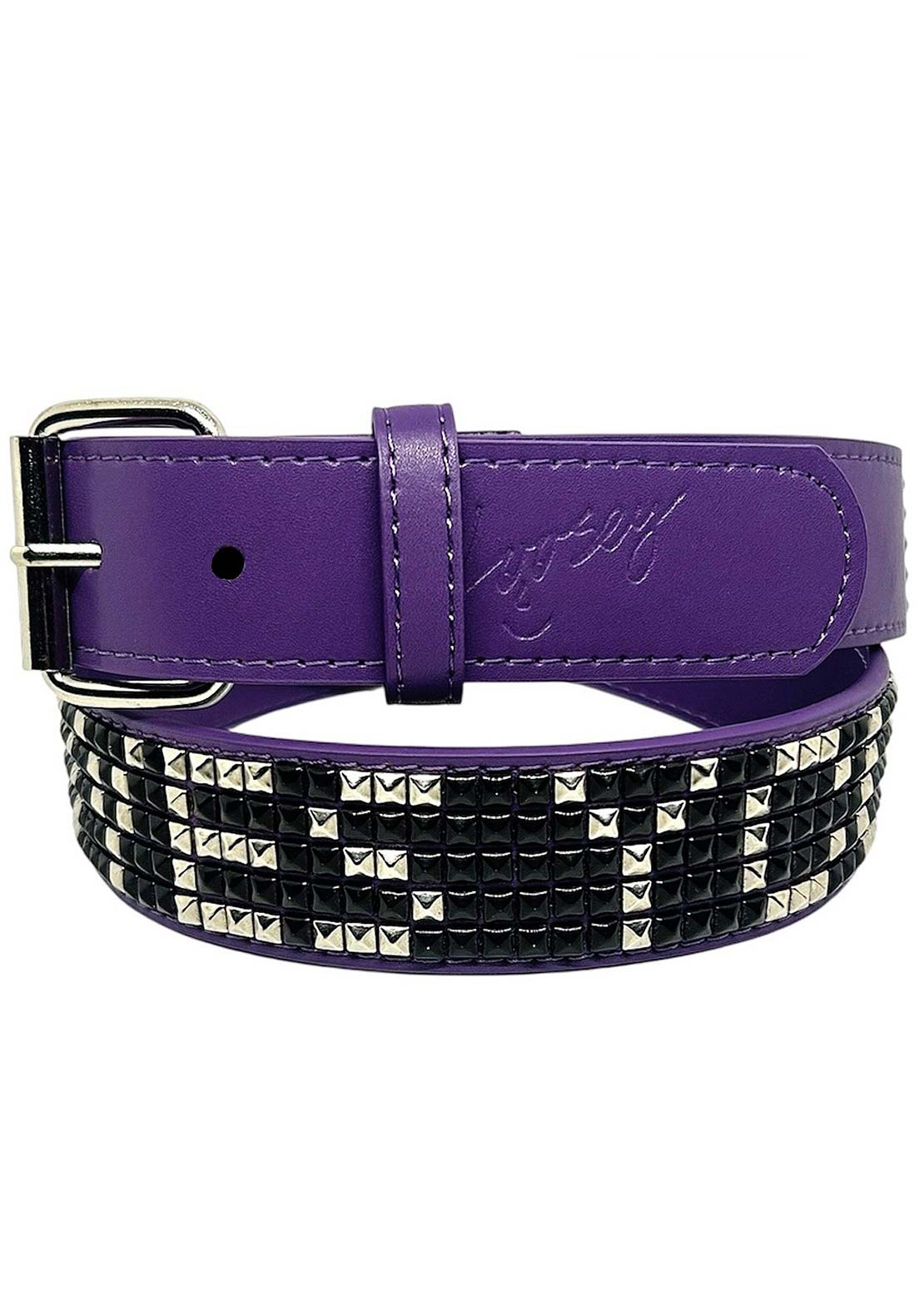 Loosey Unisex Looseylovesyou Studs Belt Purple