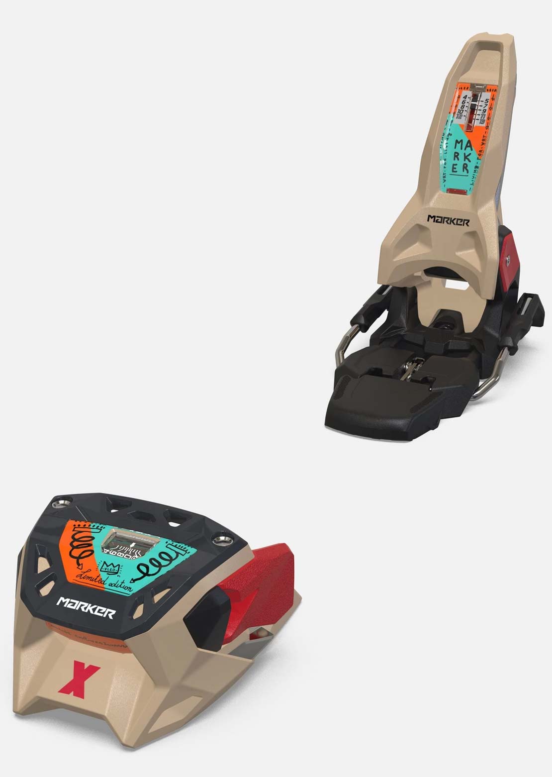 Marker Unisex Griffon X 13 Ski Bindings Beige/Red