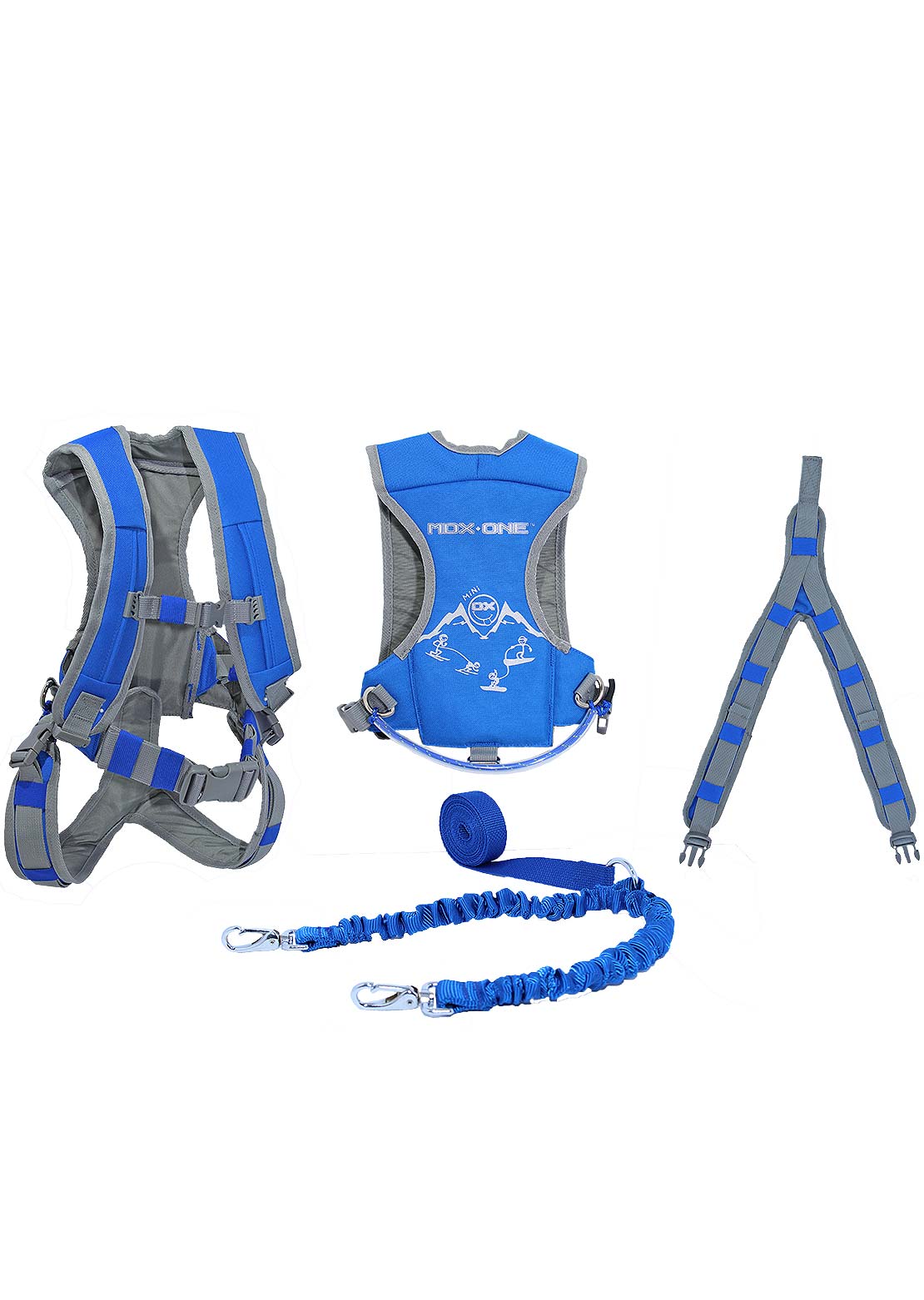 Mdxone Junior Ski Harness With 9' Static Rope Blue