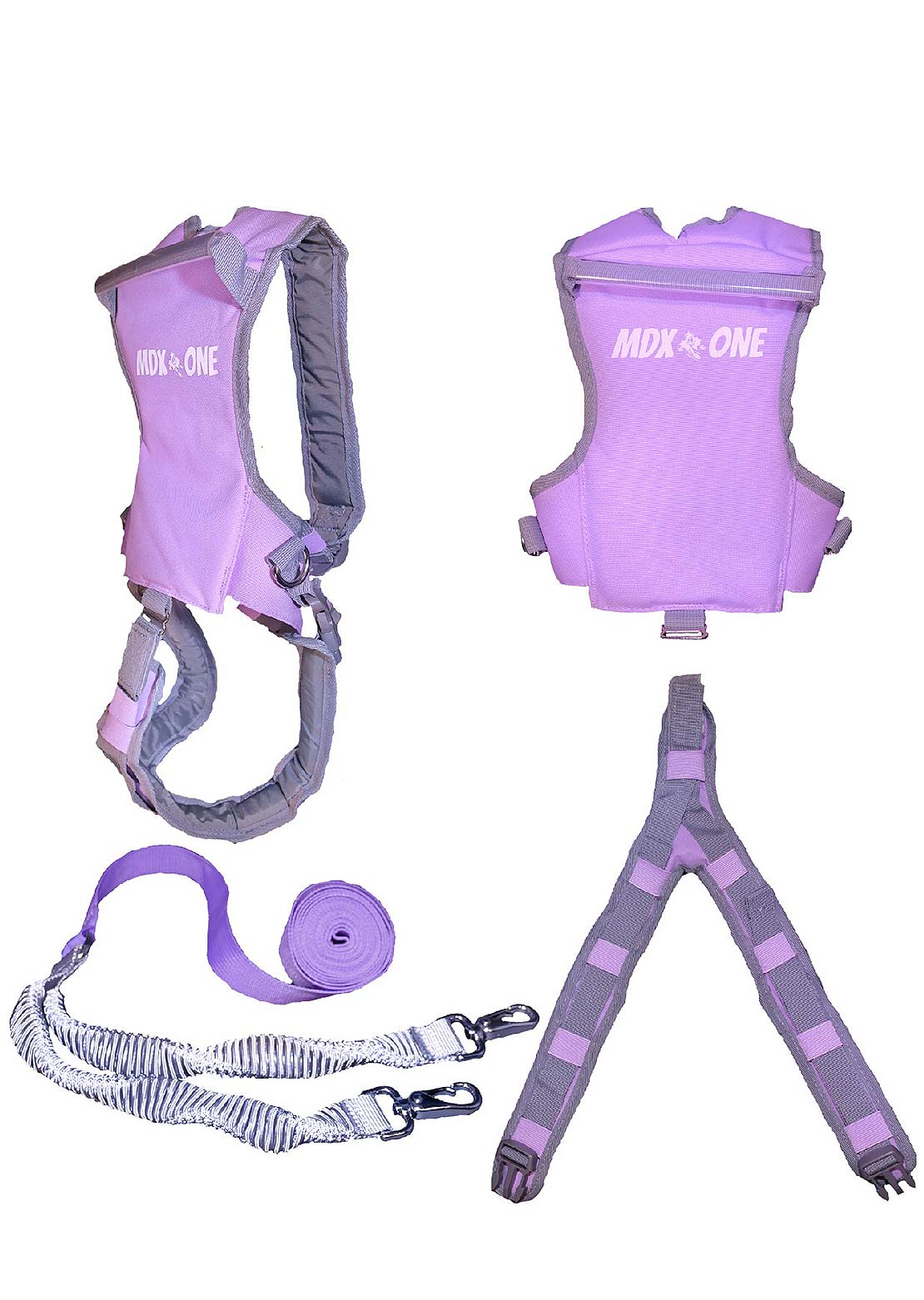 Mdxone Junior Ski Harness With 9' Static Rope Lavender