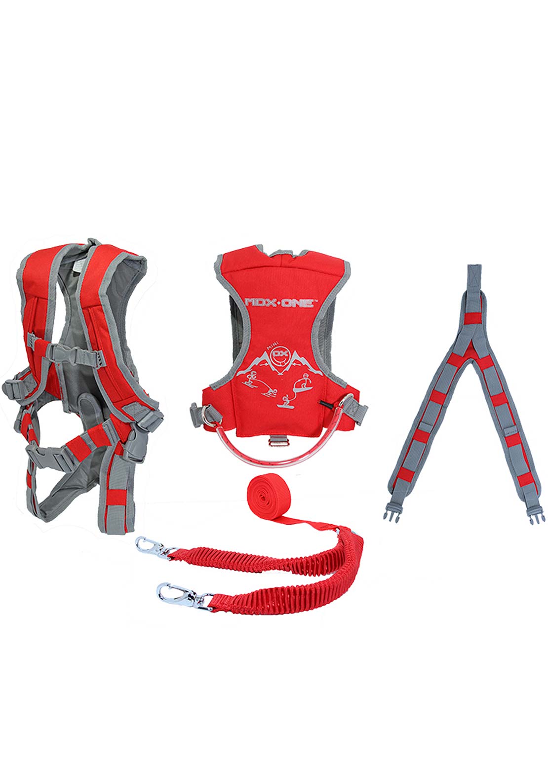 Mdxone Junior Ski Harness With 9' Static Rope Red