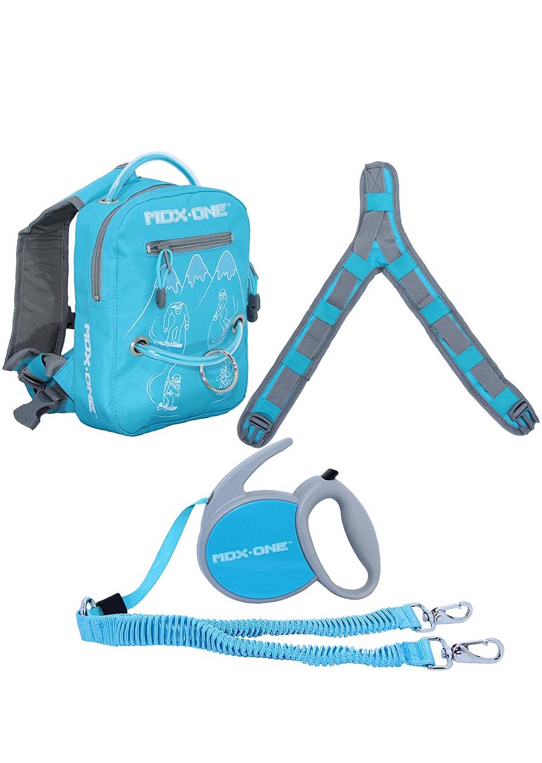 Mdxone The One Snowboard/Ski Backpack With Retractable Rope Aqua