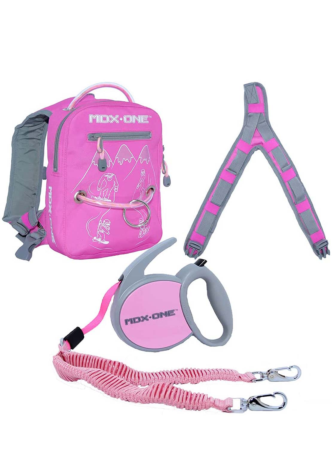 Mdxone The One Snowboard/Ski Backpack With Retractable Rope Pink