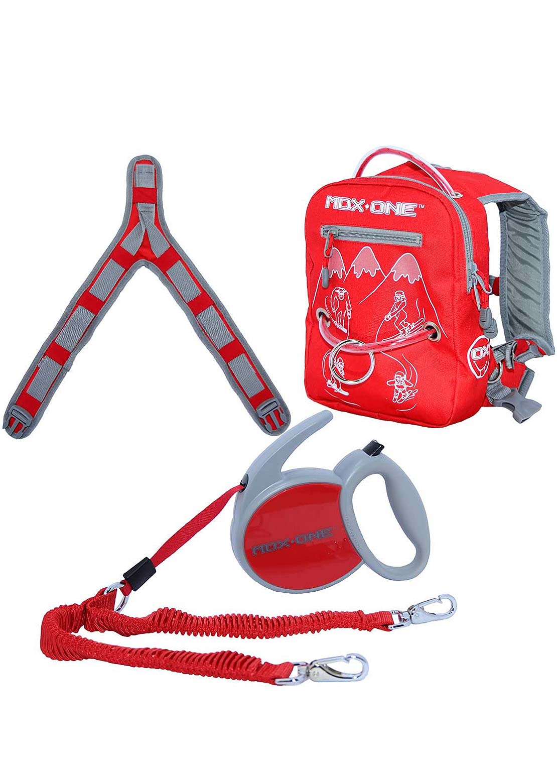 Mdxone The One Snowboard/Ski Backpack With Retractable Rope Red