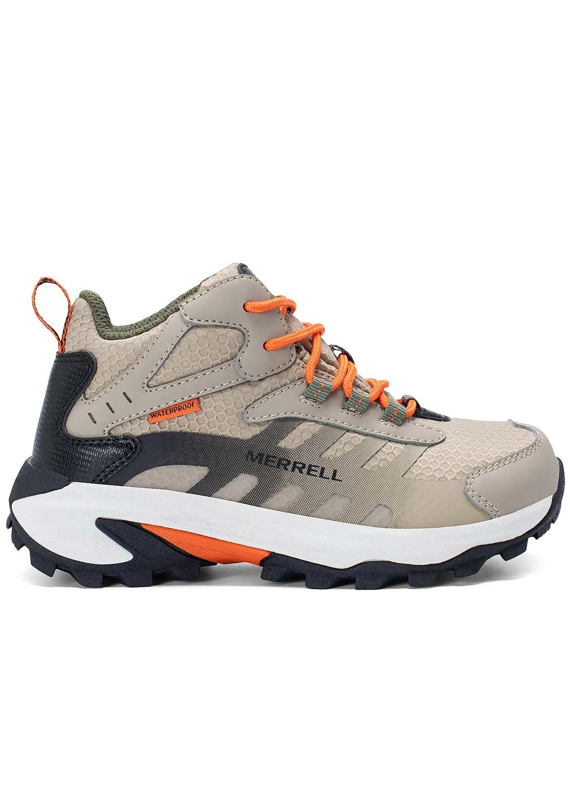 Merrell Junior MOAB Speed 2 Mid Waterproof Shoes Black/Tan
