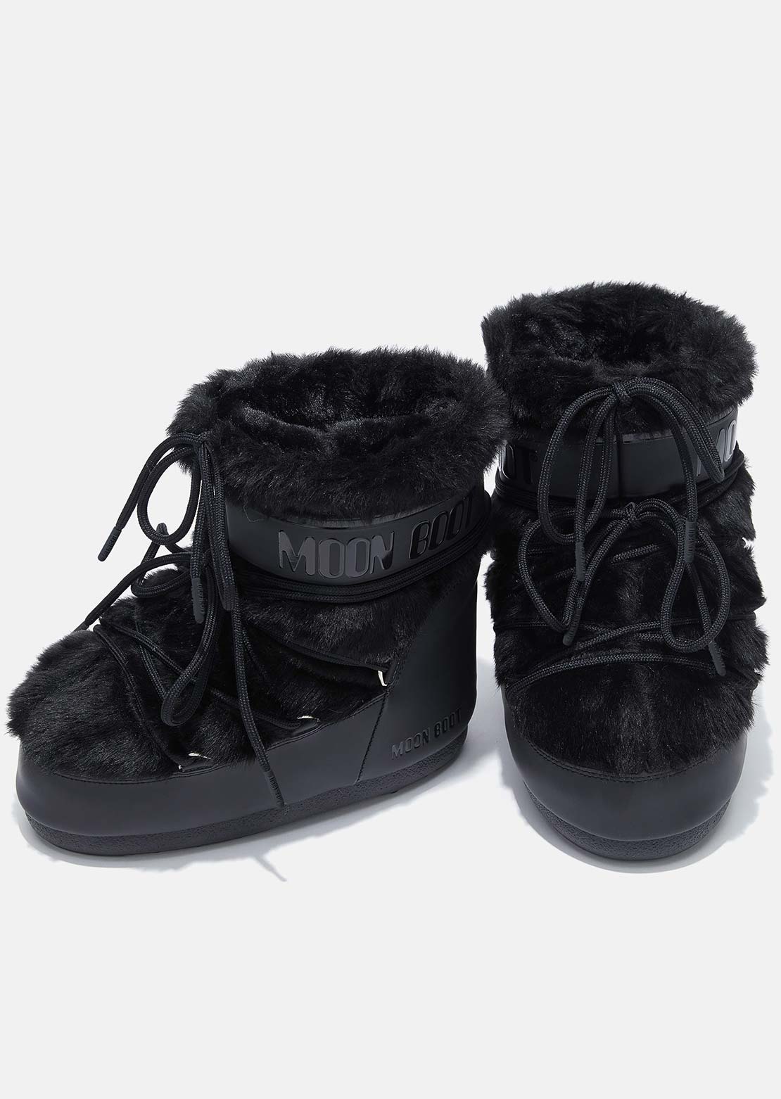 Moon Boot Unisex Icon Low Faux Fur Boots Black