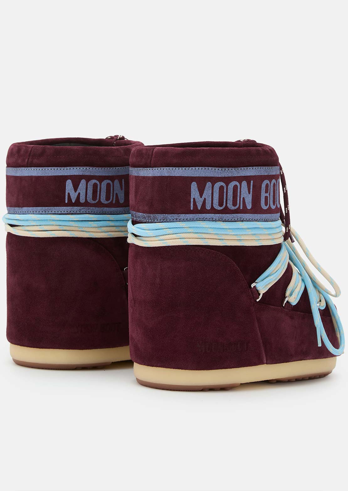 Moon Boot Unisex Icon Low Suede Laces Boots Burgundy