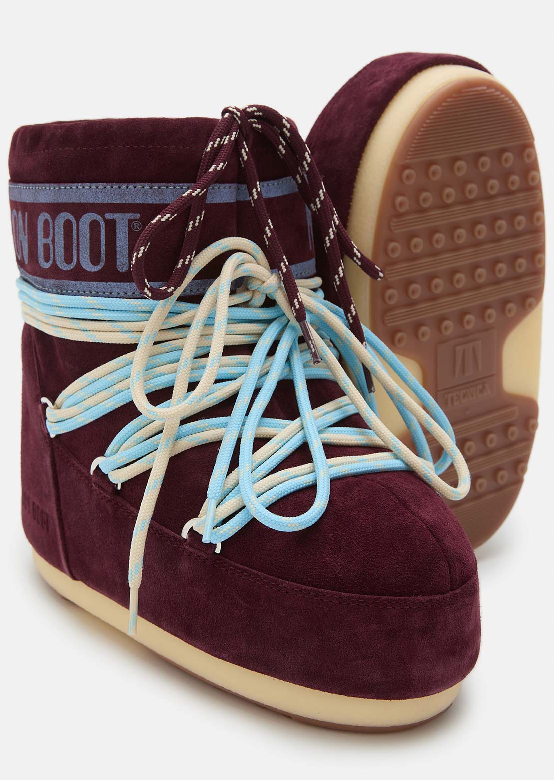 Moon Boot Unisex Icon Low Suede Laces Boots Burgundy