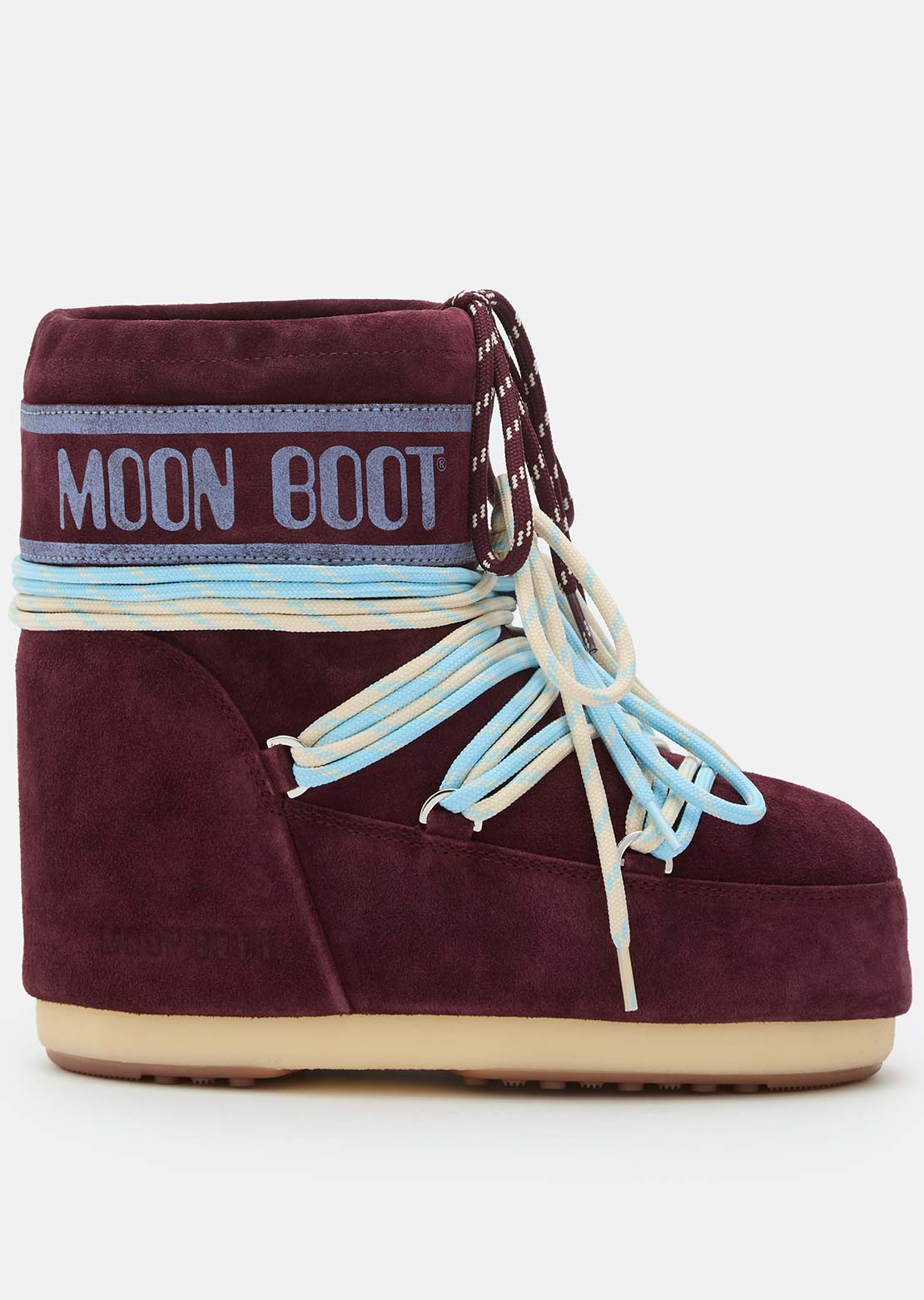 Moon Boot Unisex Icon Low Suede Laces Boots Burgundy