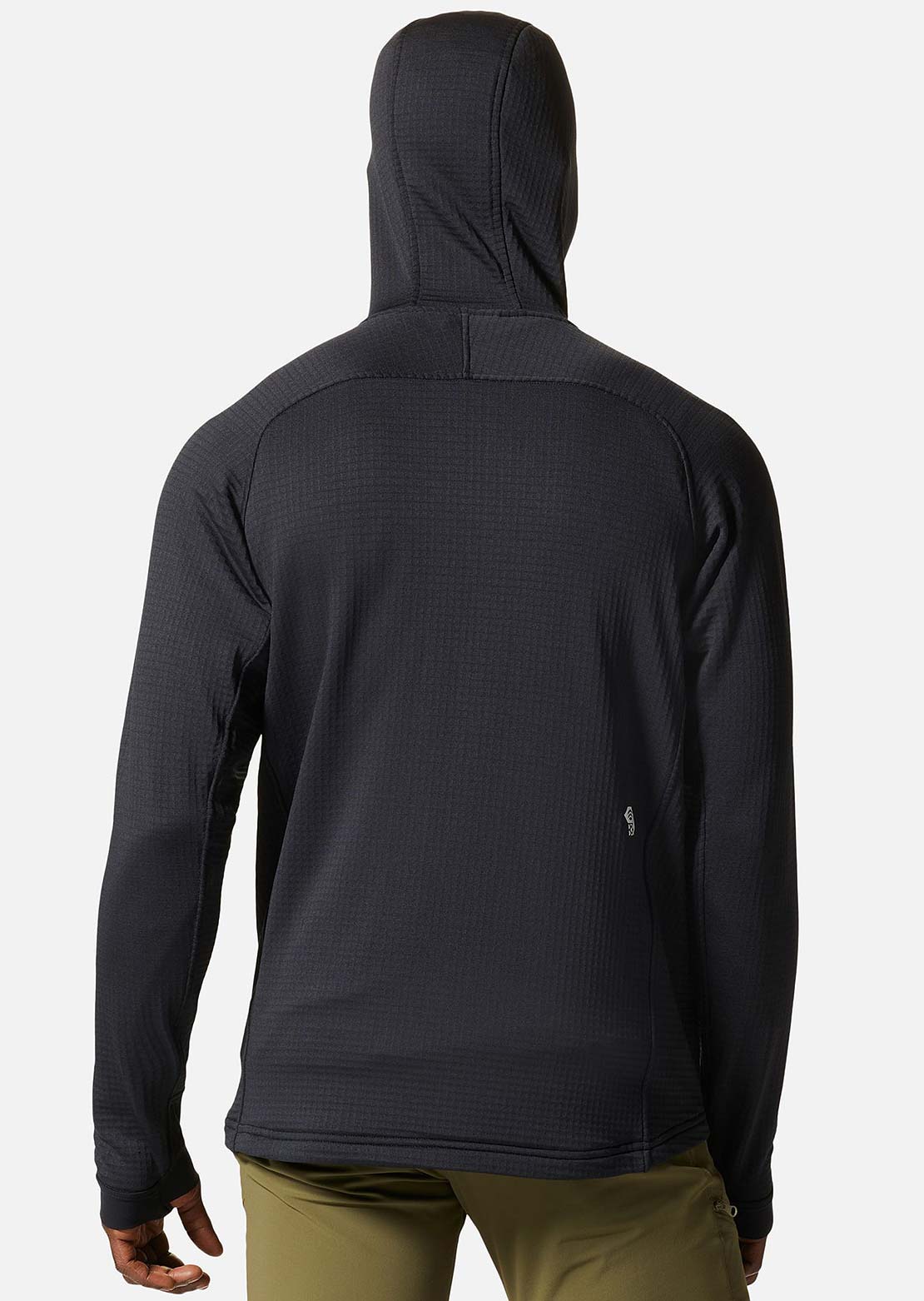 Mountain Hardwear Men&#39;s Polartec Power Grid Full Zip Hood Jacket Black