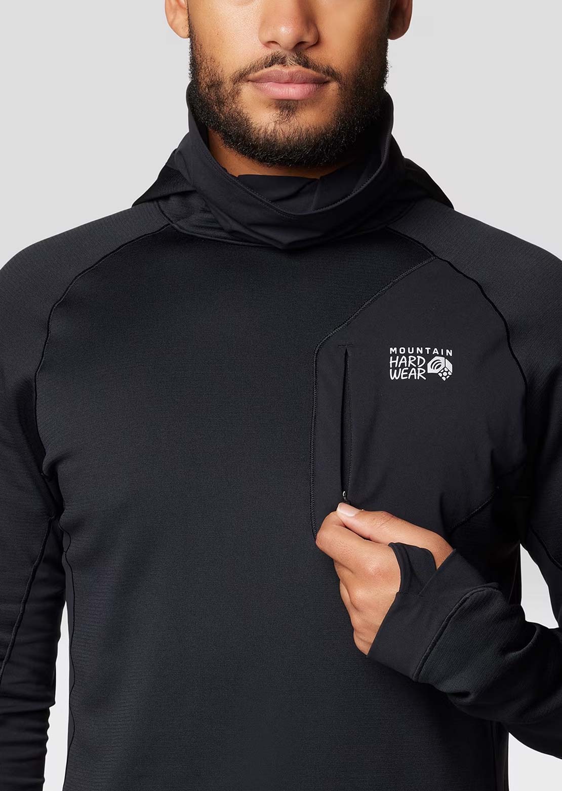 Mountain Hardwear Men's Up First Tech Fleece Hood Black