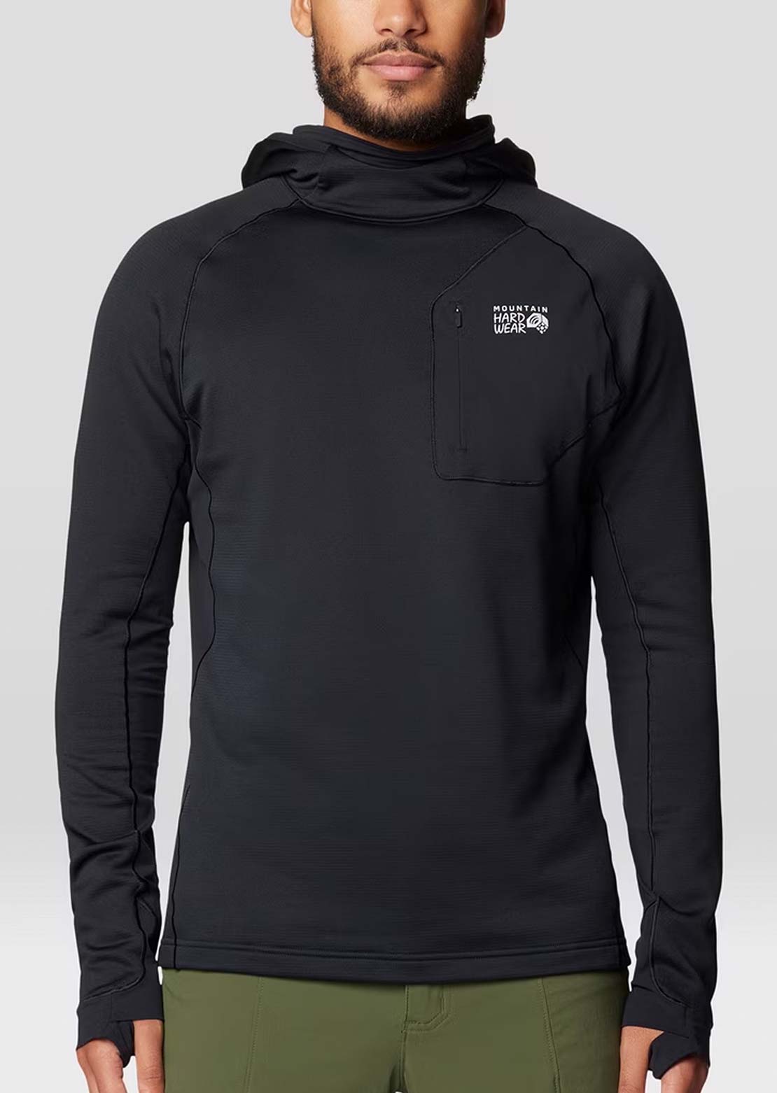 Mountain Hardwear Men's Up First Tech Fleece Hood Black