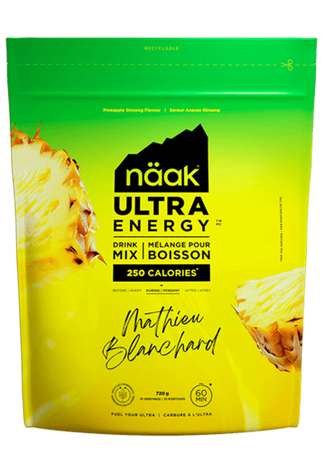 NAAK Pineapple Ginseng Energy Drink Mix