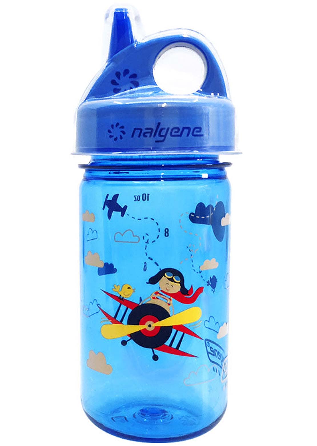 Nalgene Junior Grip N Gulp Sustain 12oz Bottle Blue/Bi Planes