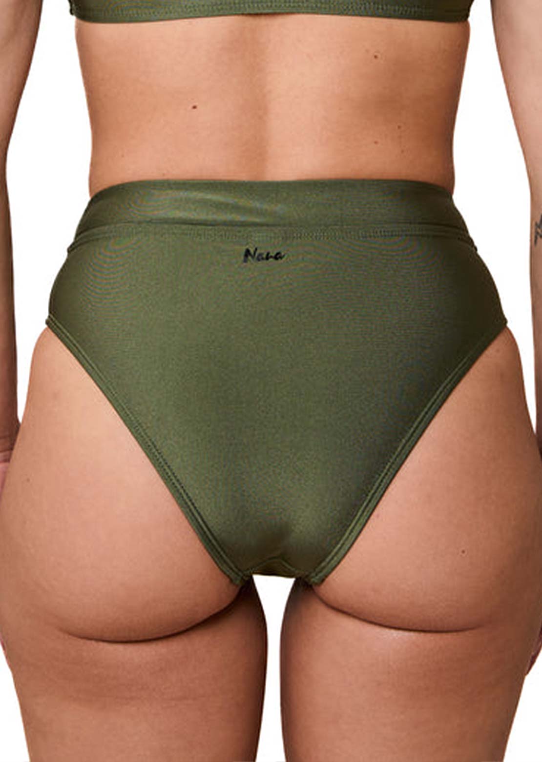 Nana Genevieve Shiny Bikini Bottom Khaki Green