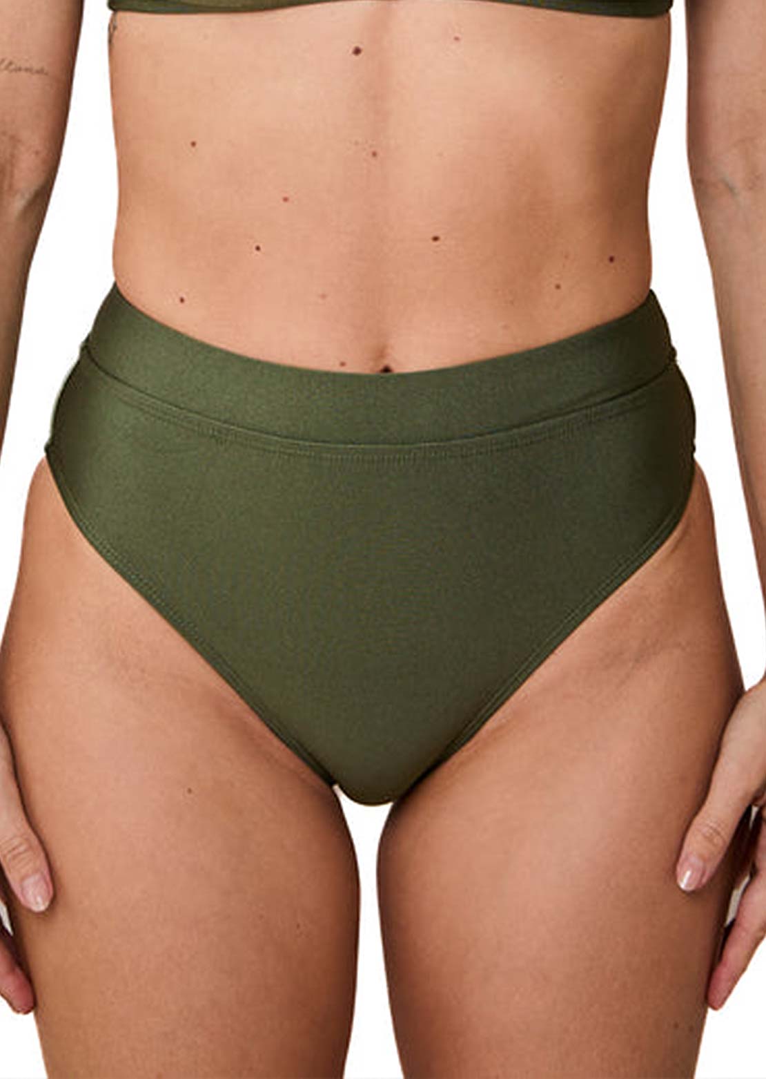 Nana Genevieve Shiny Bikini Bottom Khaki Green