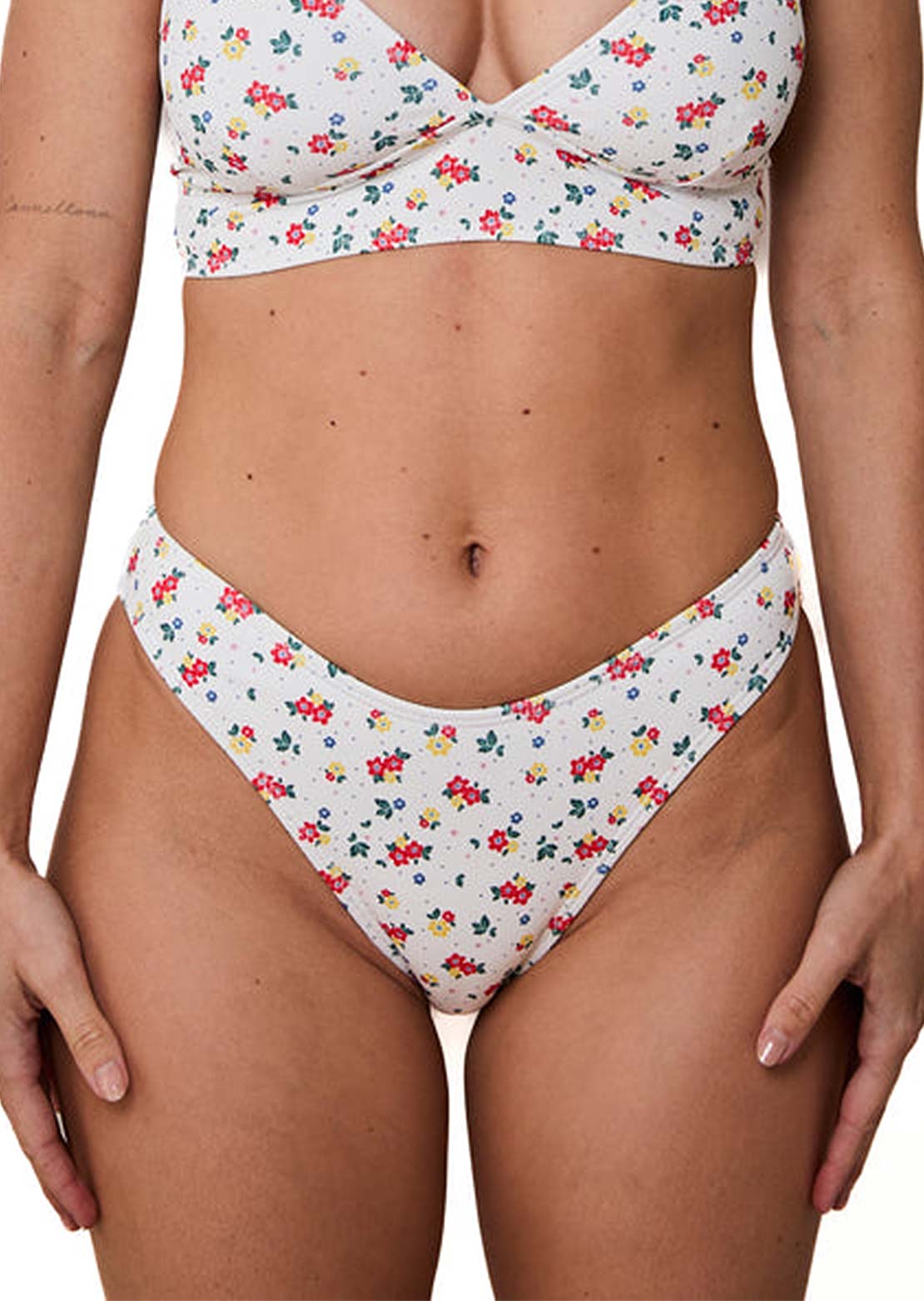 Nana Georgette Bikini Bottom Flowers & Polka Dots