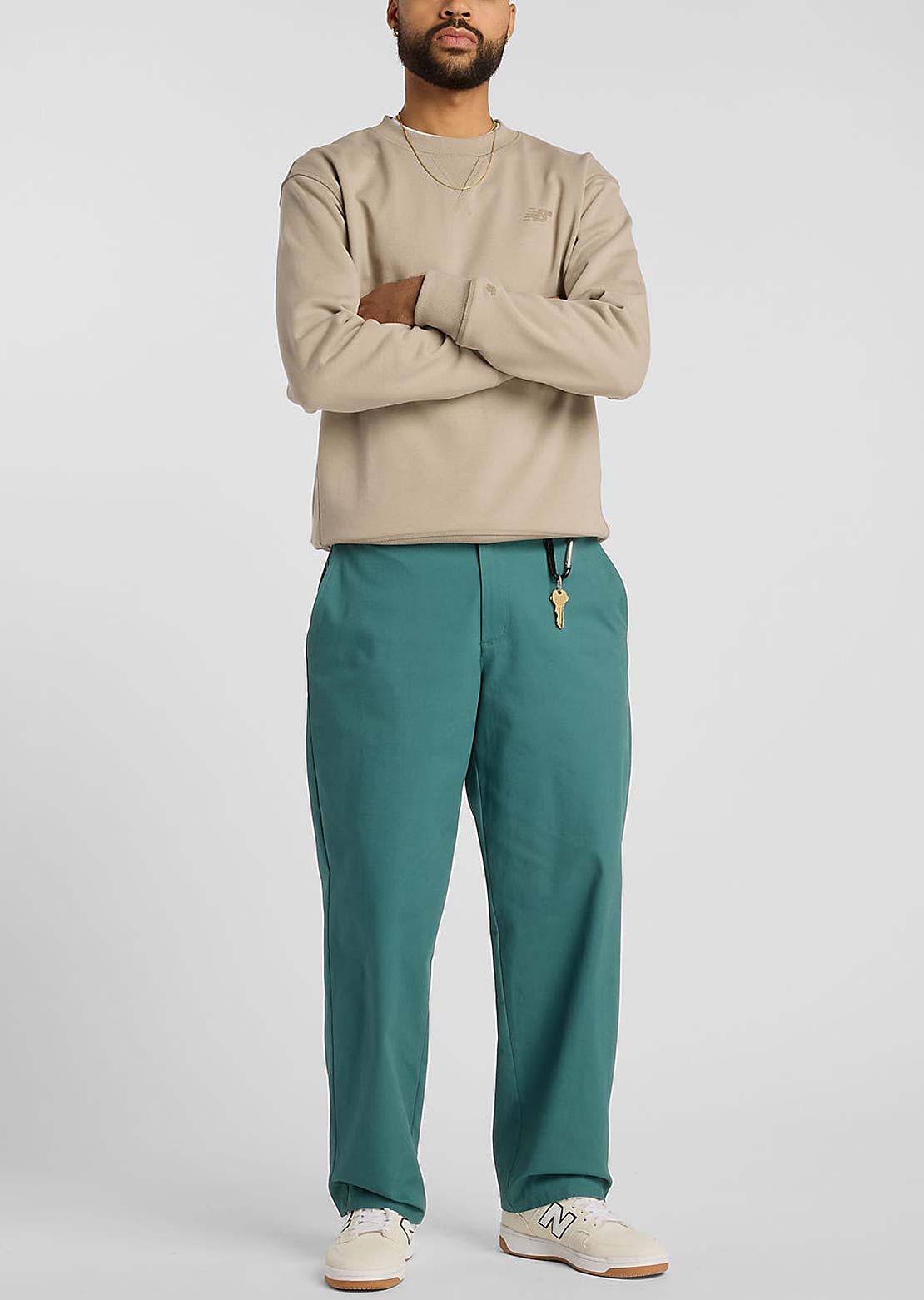 New Balance Numeric French Terry Crew Long Sleeve Oatmeal Heather