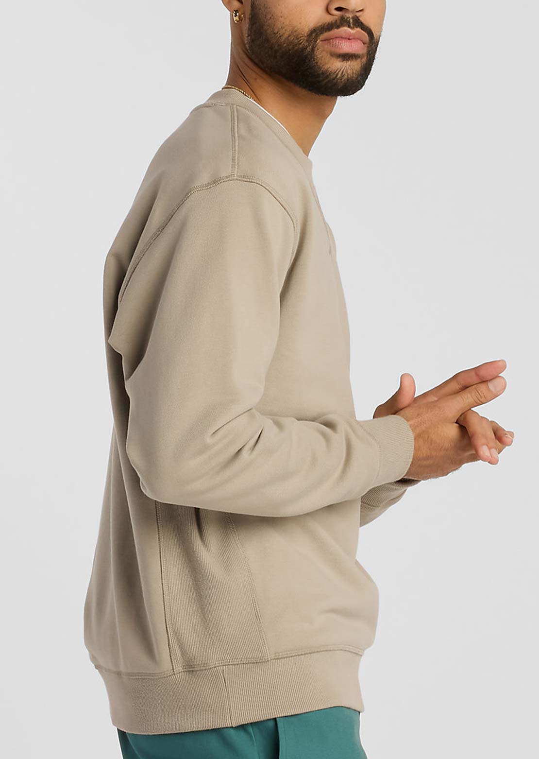 New Balance Numeric French Terry Crew Long Sleeve Oatmeal Heather