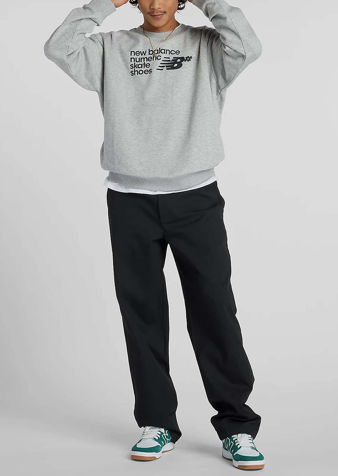 New Balance Numeric Men's French Terry Crewneck Sweatshirt Athletic Grey