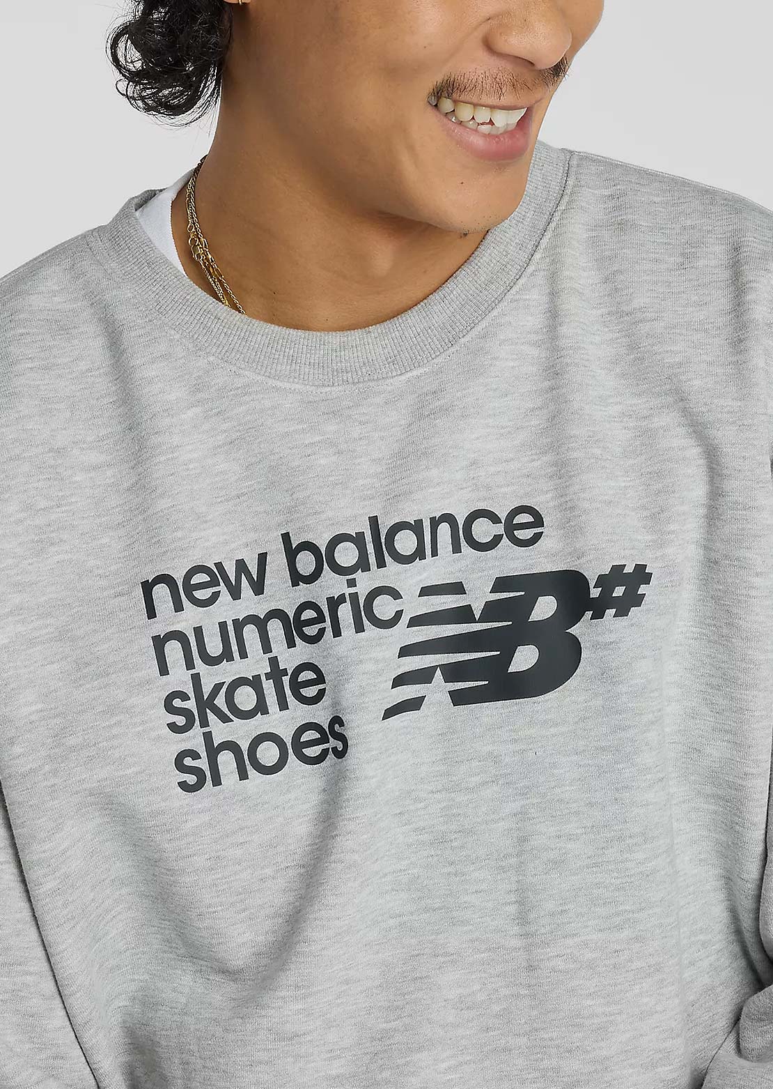 New Balance Numeric Men's French Terry Crewneck Sweatshirt Athletic Grey