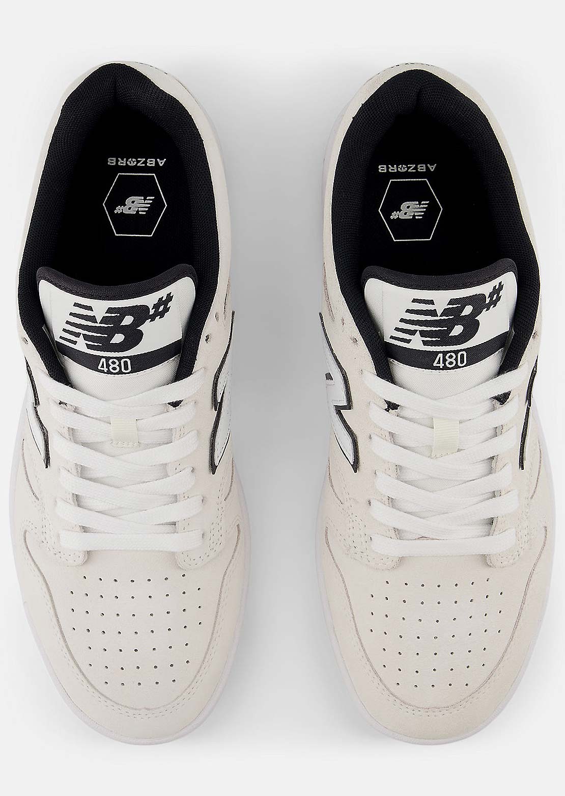 New Balance Numeric Unisex 480 Comfortable Shoes Cream/White with Black