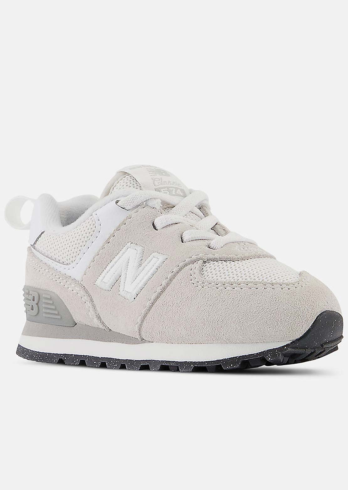 New Balance Toddler 574 Bungee Lace Shoes Nimbus Cloud/White