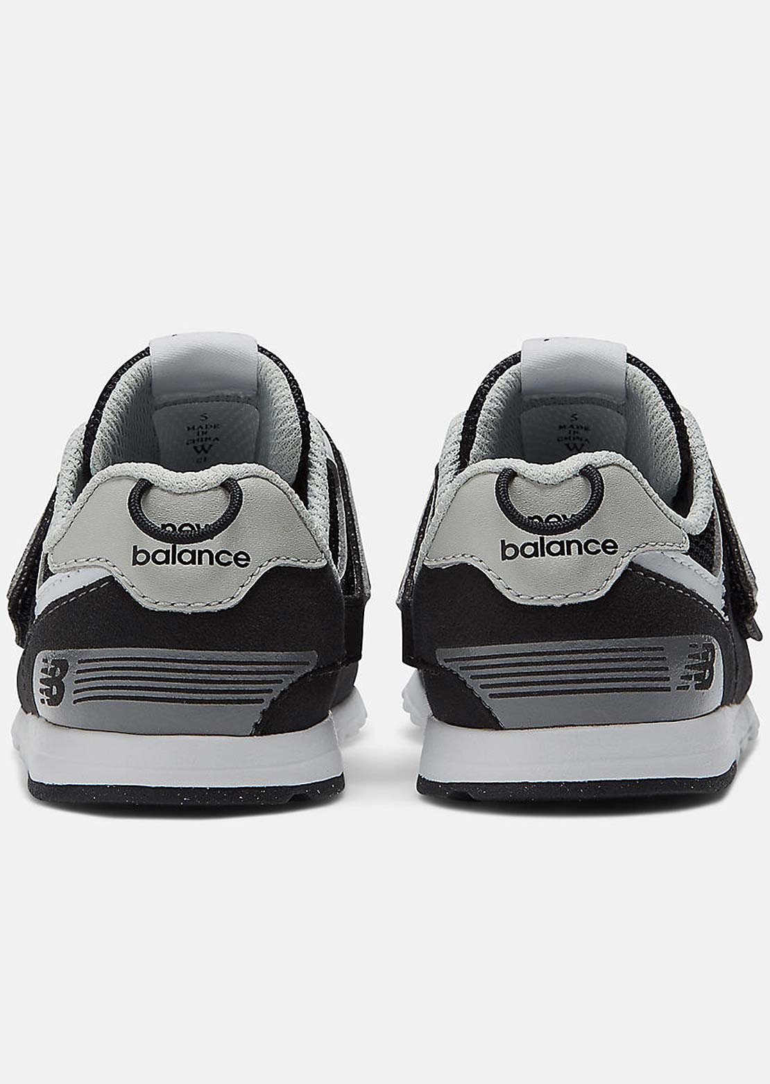 New Balance Toddler 574 New-B Hook &amp; Loop Shoes Black/Silver Metallic