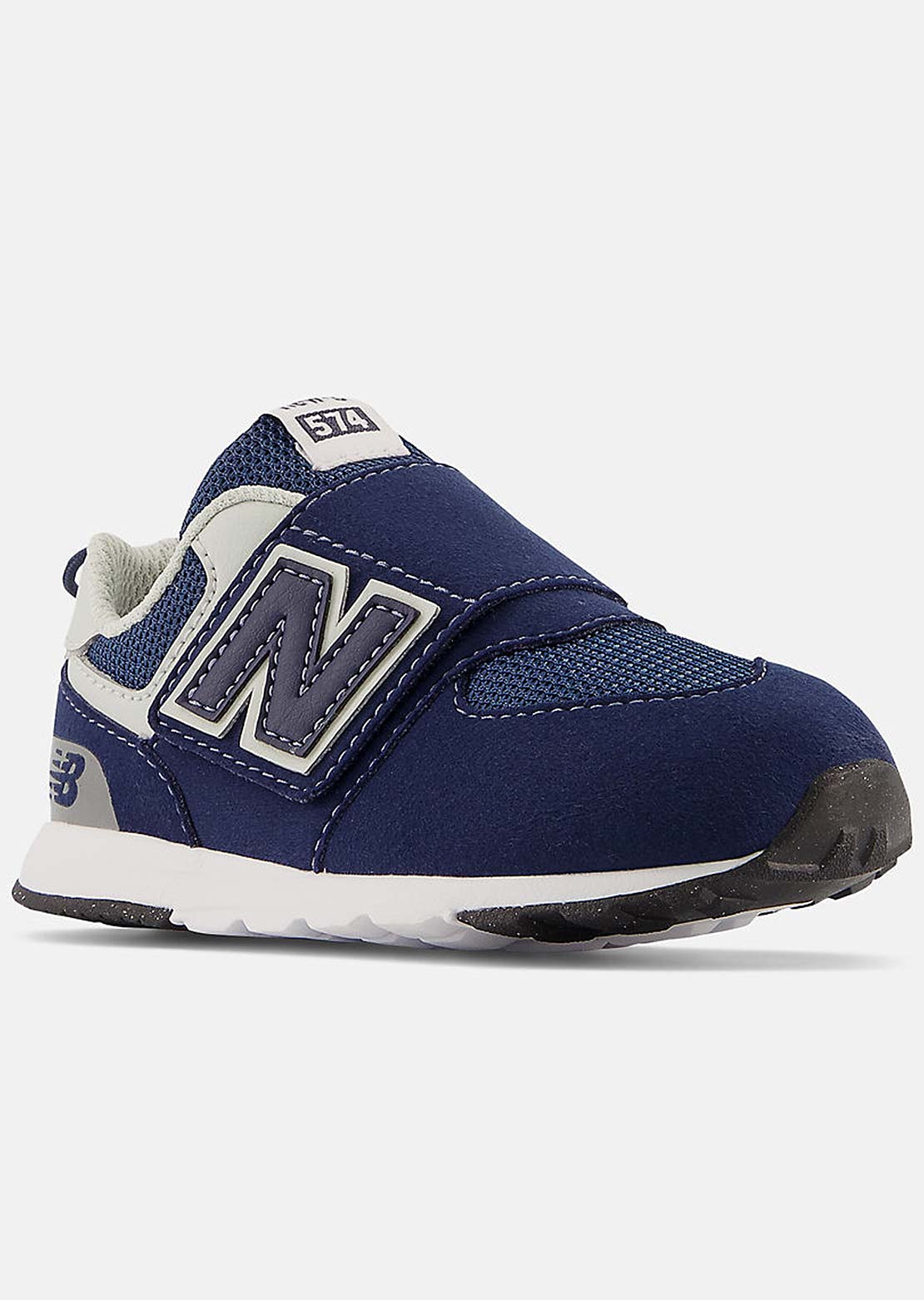 New Balance Toddler 574 New-B Hook &amp; Loop Shoes Navy/White