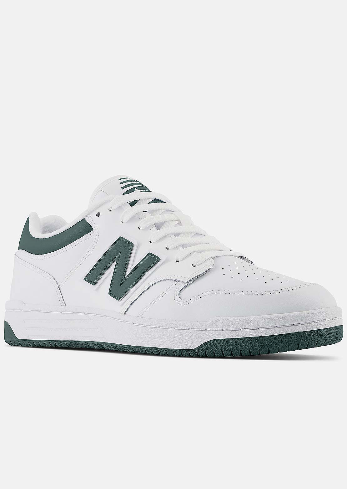 New Balance Unisex 480 Shoes White/Night Watch Green/Light Aluminium