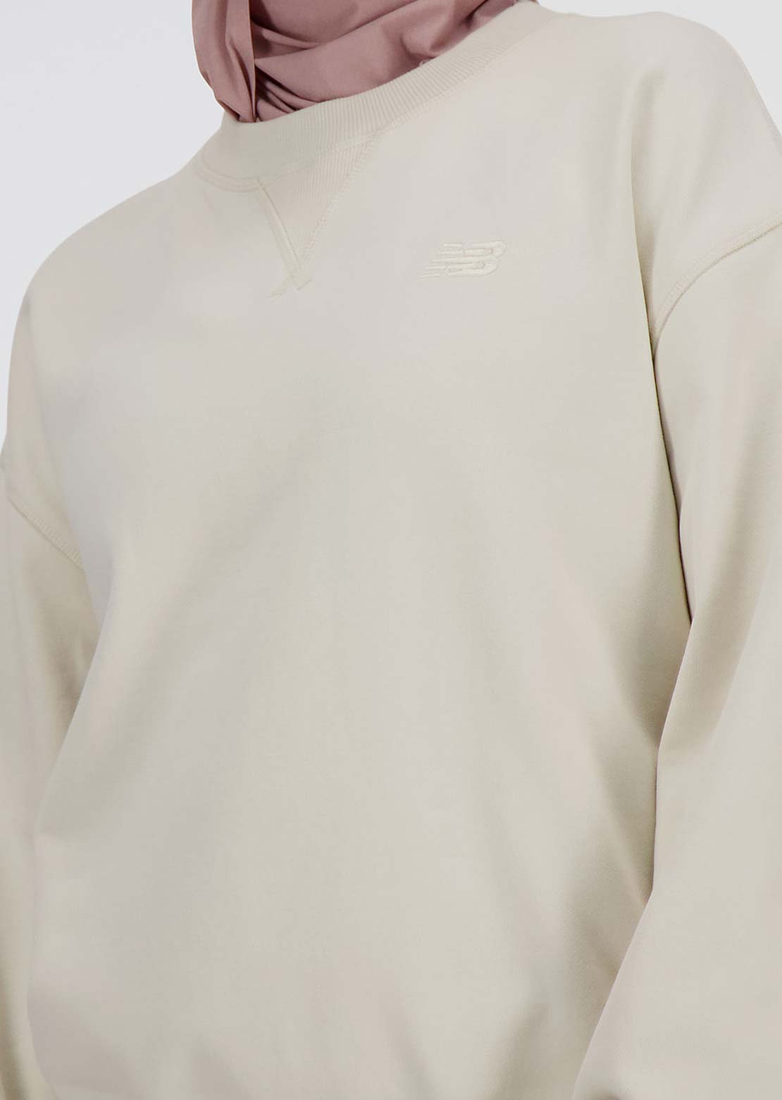 New Balance Women’s Athletics French Terry Crewneck Sweatshirt Beige