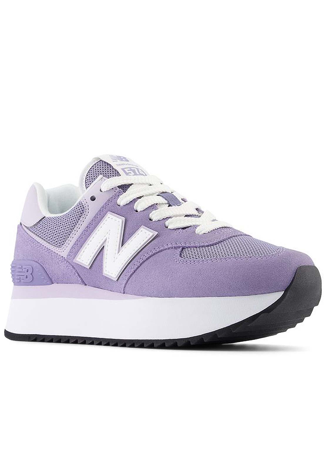 New Balance Women&#39;s 574+ Shoes Astral Purple/Grey Violet/White