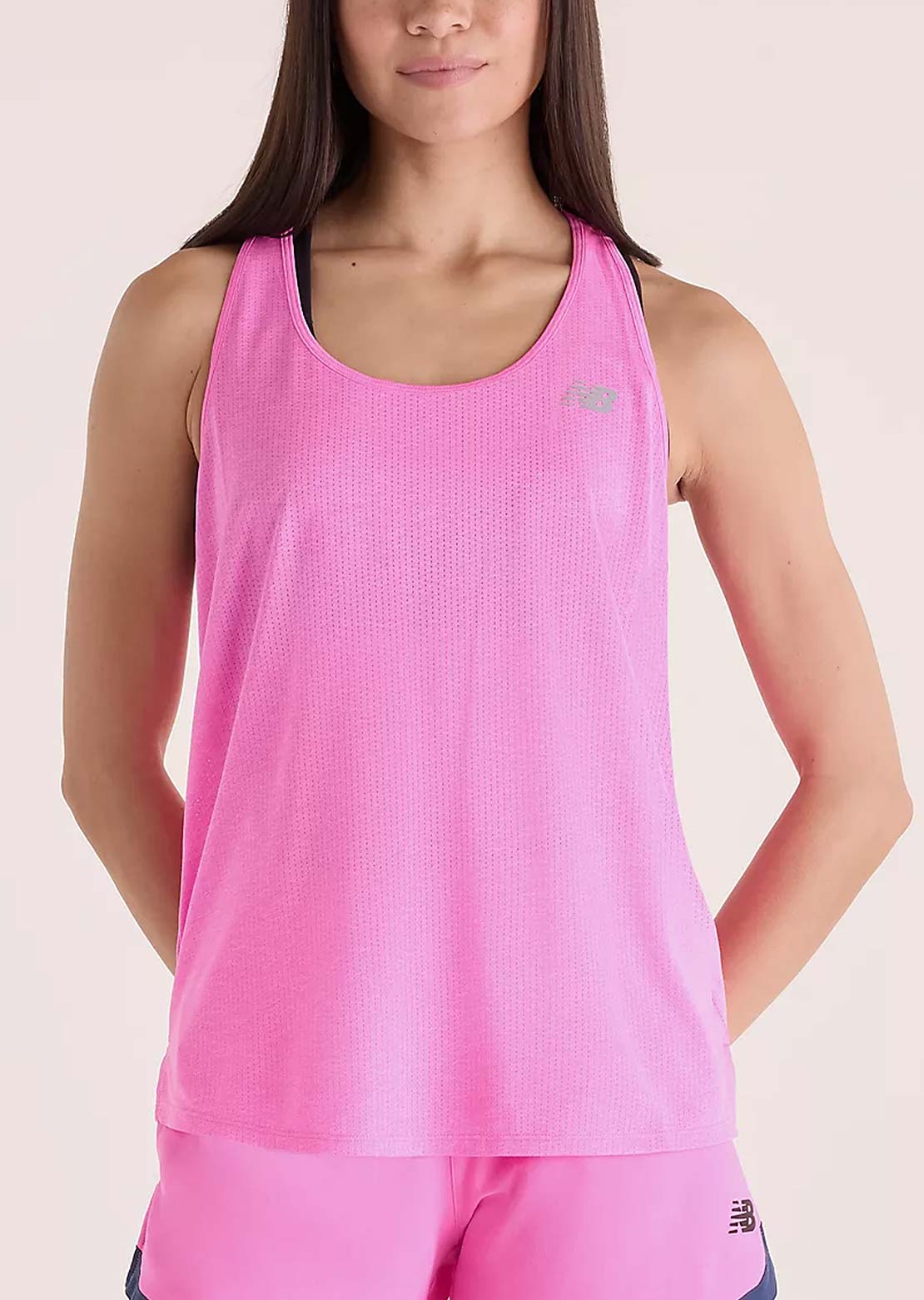 New Balance Women's Athletics Tank Top Pink Heat Heather