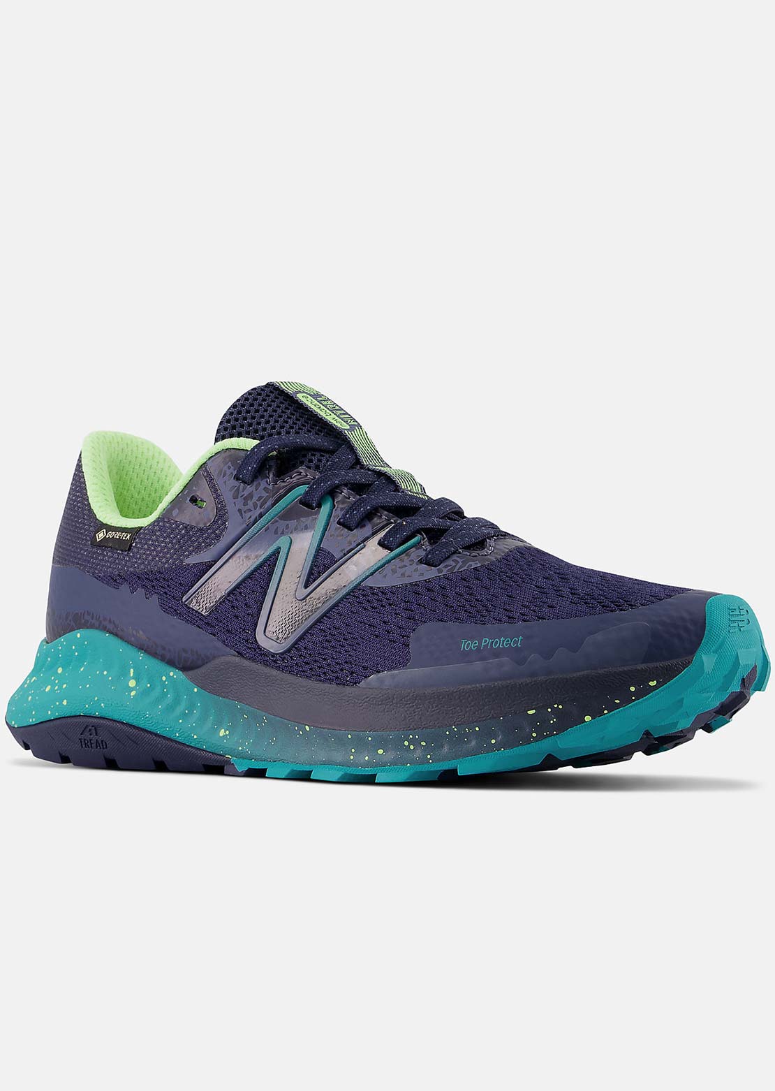 New Balance Women&#39;s Dynasoft Nitrel V5 GTX Shoes Natural Indigo/Electric Teal/Bleached Lime Glo