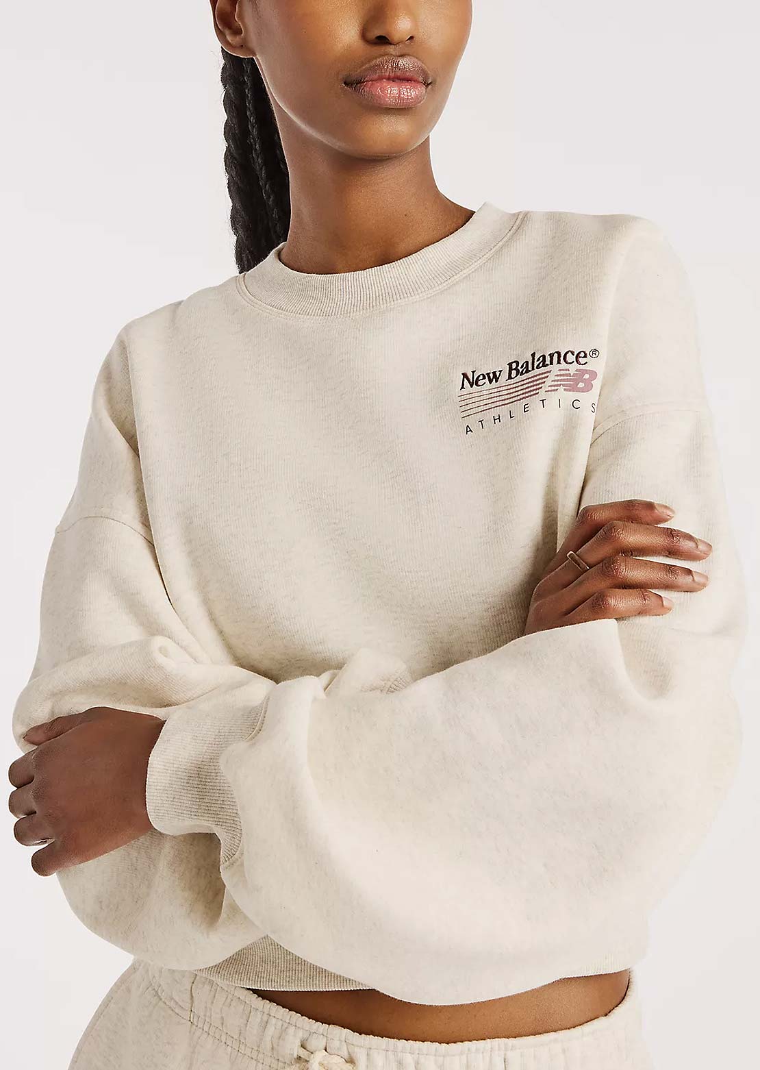 New Balance Women's Trackside Fleece Crewneck Sweater