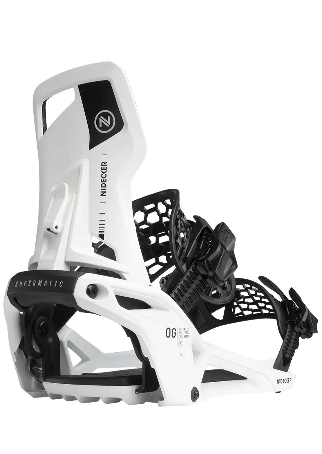 Nidecker Unisex OG Supermatic Snowboard Bindings White