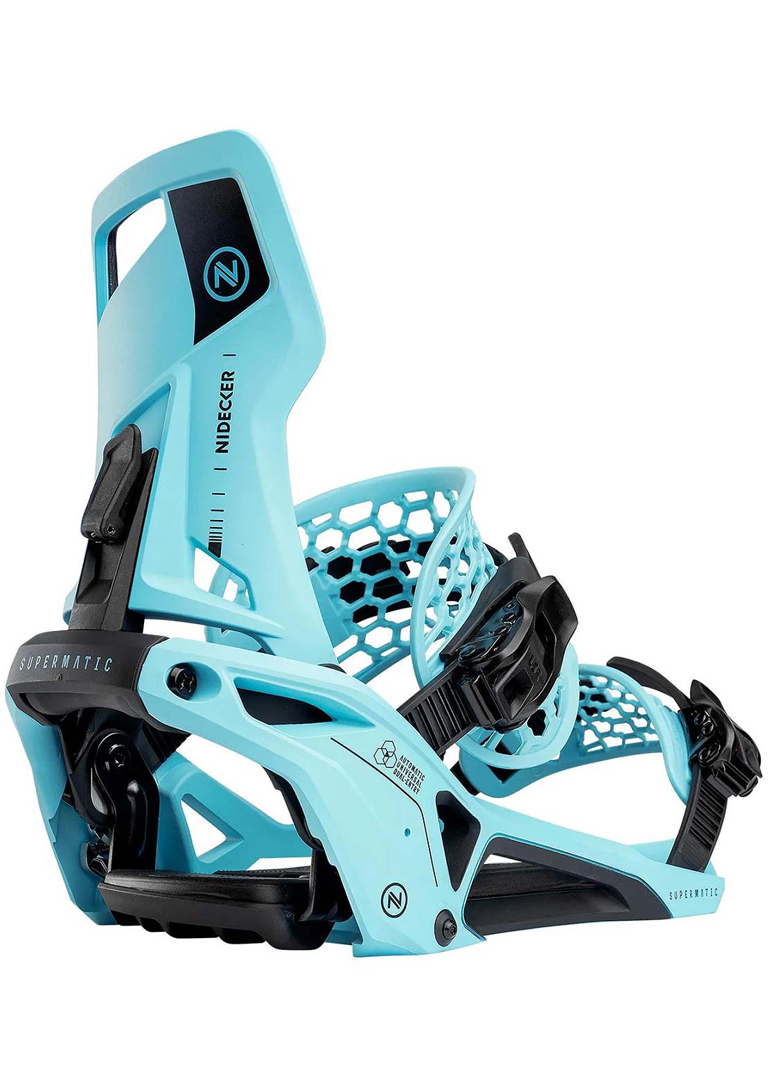 Nidecker Unisex Supermatic Snowboard Bindings Escape Cyan