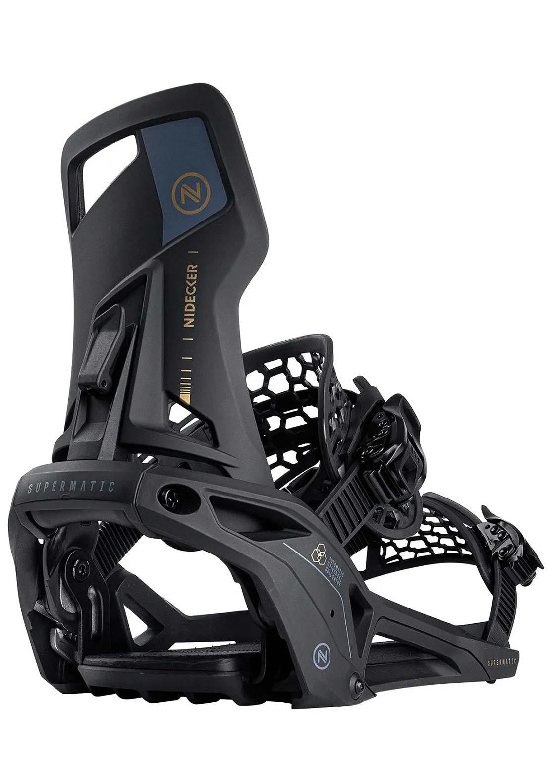 Nidecker Unisex Carbon Supermatic Snowboard Bindings Carbon Black